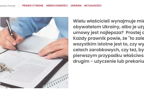 Wynajem czy&nbsp;użyczenie – co&nbsp;wybrać zawierając umowę z&nbsp;cudzoziemcem