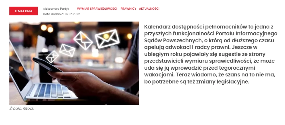 Wakacje się zbliżają, a&nbsp;adwokaci i&nbsp;radcy nadal bez&nbsp;„kalendarza pełnomocnika”