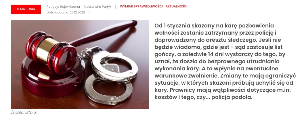 Skazanemu trudniej będzie uniknąć więzienia – policja zatrzyma go&nbsp;i&nbsp;doprowadzi