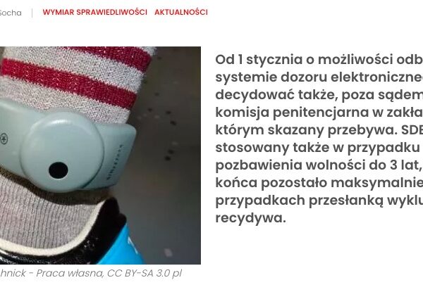 Dozór elektroniczny ma&nbsp;być częściej stosowany – MS chce przewietrzyć więzienia